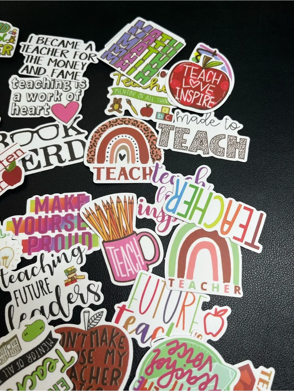 Teacher-Themed Sticker Packs - Colorful Rainbow & Multicolor Designs - 100 total